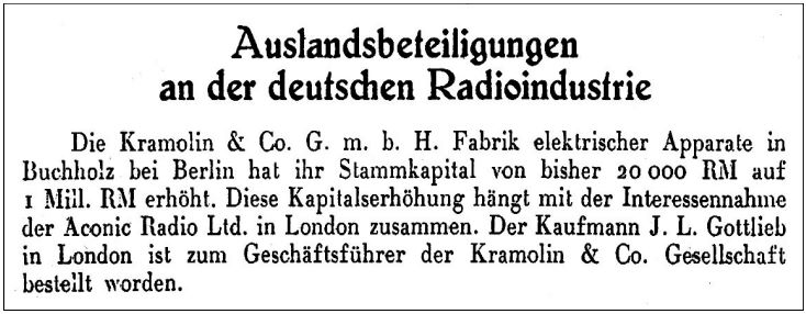 kramolin kapitalerhoeung aconic radio
