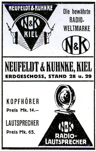 NeufeldtKuhnkeNordmark Kiel Kopfhoerer Lautsprecher BuroschRadiotechnik