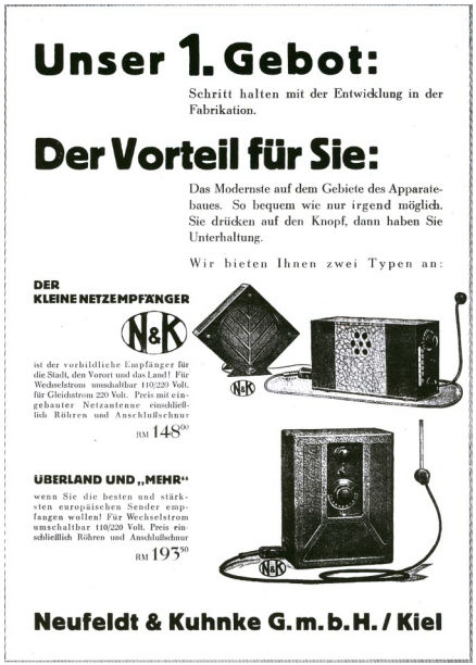 NeufeldtKuhnkeNordmark Kiel Netzempfaenger BuroschRadiotechnik