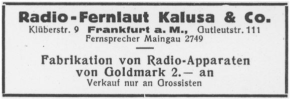 kalusa detektorapparate fernlaut