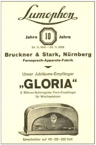 lumophon jubilaeumsmodell gloria 10jähriges
