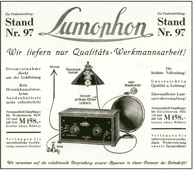 zweikreis vier roehren geraete aus dem hause lumophon