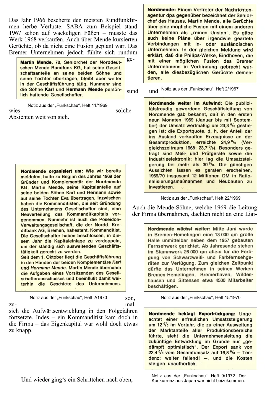 Nordmende Radiochronik Radiogeschichte Radiotechnik