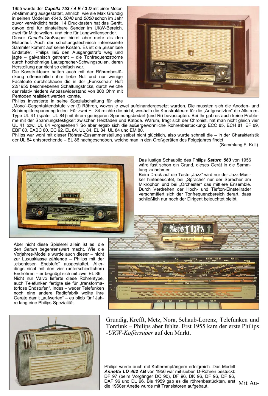 Philips Radiochronik Radiogeschichte Radiotechnik