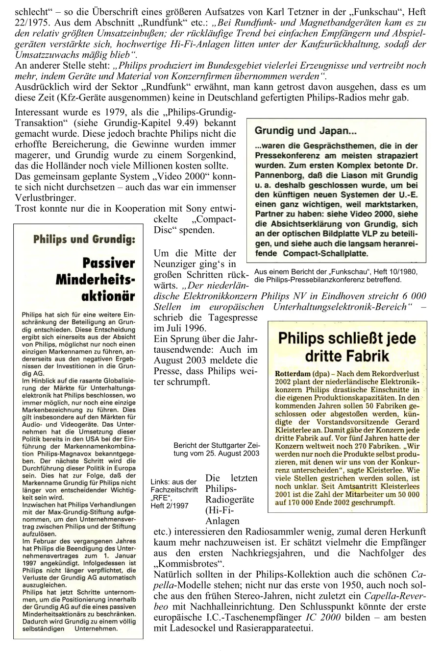 Philips Radiochronik Radiogeschichte Radiotechnik