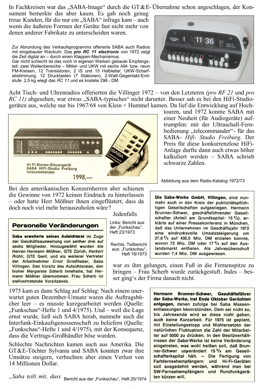 SABA Radiochronik Radiogeschichte Radiotechnik