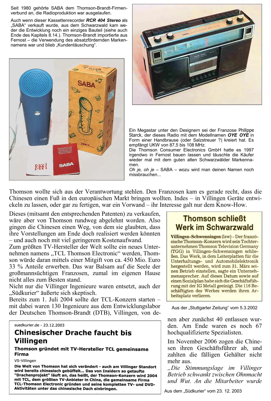 SABA Radiochronik Radiogeschichte Radiotechnik