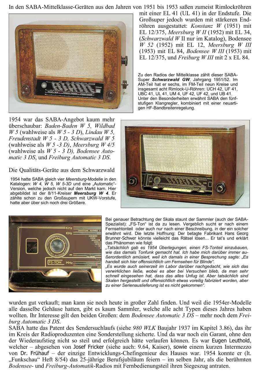 SABA Radiochronik Radiogeschichte Radiotechnik