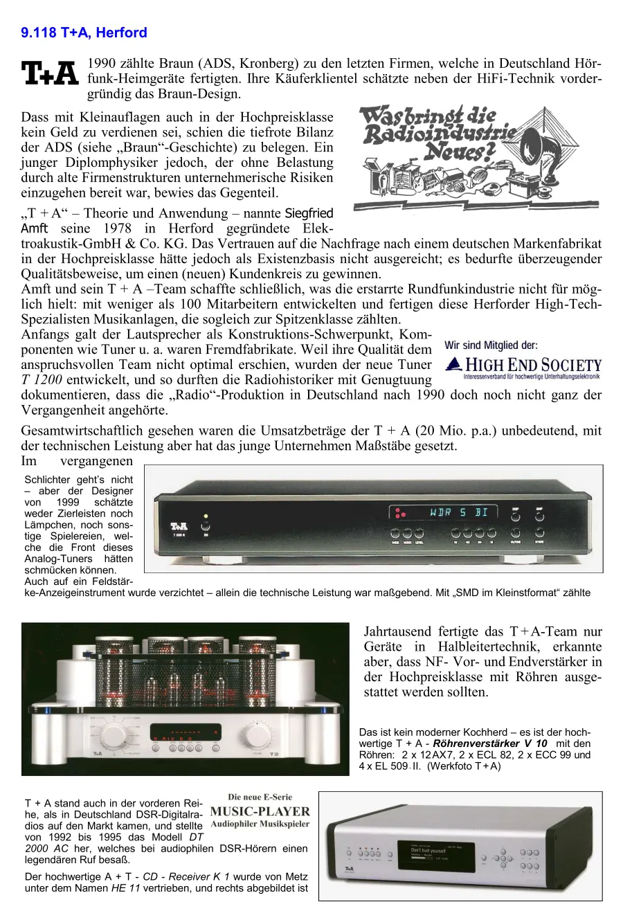 T+A Radiochronik Radiogeschichte Radiotechnik