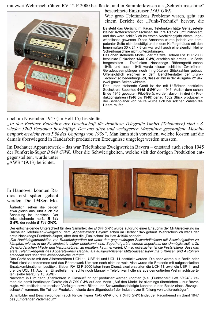 Telefunken Radiochronik Radiogeschichte Radiotechnik
