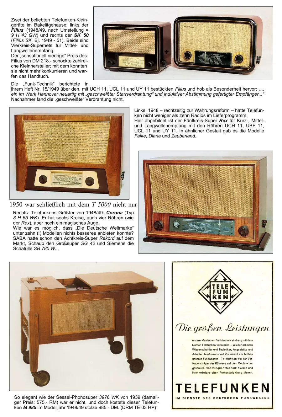 Telefunken Radiochronik Radiogeschichte Radiotechnik